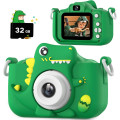 Оновлена дитяча цифрова відеокамера "Динозавр" HOOMOON 20 MP HD 1080P Green (my-2101)