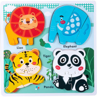 Дерев'яні пазли для малюків від 2 до 4 років Safari Animals HT HONOR PDE-1D (my-12089)