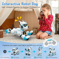 Іграшка робот собака для дітей HBUDS R27 з дистанційним керуванням голосове та сенсорне керування співає танцює робопитомець що перезаряджається (my-18003)