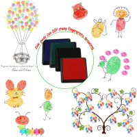 Дерев'яні штампи з чорнильною подушечкою для дітей HOWAF Різдвяні штампи для скрапбукінгу, друк своїми руками (my-14131)