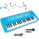 Дитяче портативне музичне піаніно Shayson із мікрофоном для дітей 3-12 років, синій колір (my-2075)