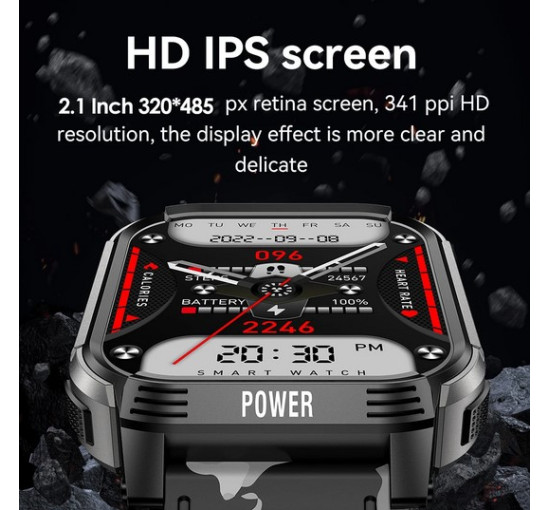 Спортивные смарт-часы Lemfo LT07 с 2,1-дюймовым HD-экраном, GPS-трекером, водонепроницаемый (my-2056)