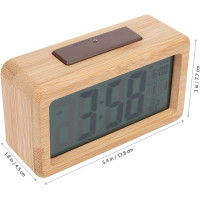Цифровий настільний годинник-будильник Beavorty Wood зі світлодіодним дисплеєм та датчиком світла (my-2071)