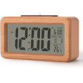 Цифровий настільний годинник з повтором, датою, температурою Virklyee коричневий (my-1106)