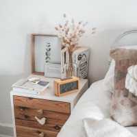 Цифровые настольные часы с повтором, датой, температурой Virklyee коричневый (my-1106)