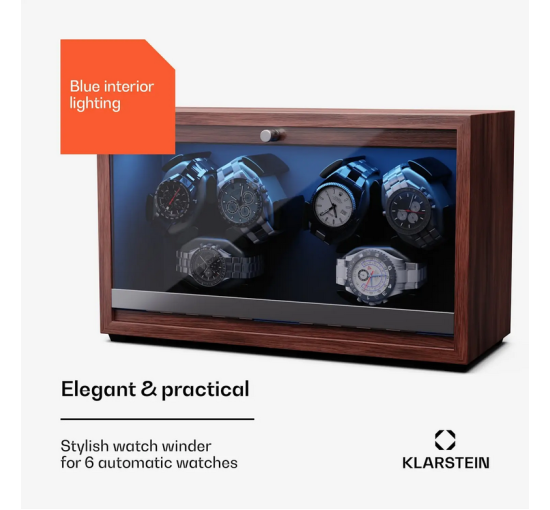 Шкатулка для завода часов, ротомат витрина Klarstein Brienz 6 Rotomat 10045572 (my-5013)