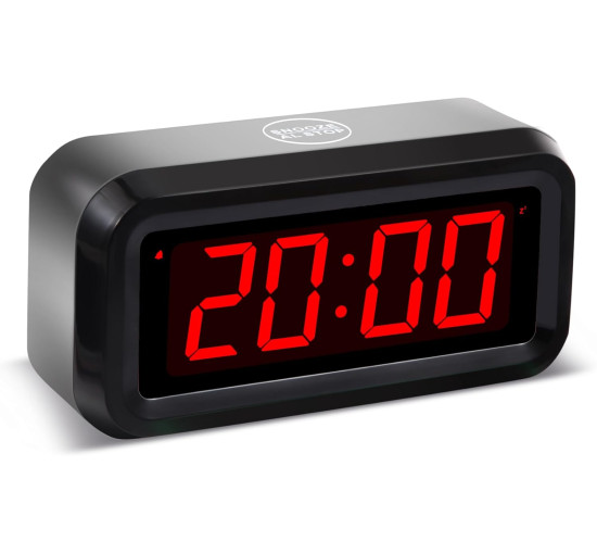 Цифровой будильник на батарейке со светодиодным индикатором для спальни Timegyro CRS1B черный (my-4083)