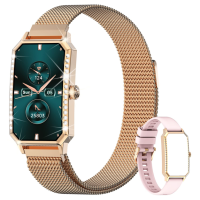 Смарт-часы женские Blackview R9 gold (тонометр, пульсоксиметр) 2 ремешка (my-9071)