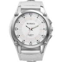 Наручные круглые аналоговые кварцевые часы JewelryWe JW388P0014 для мужчин, белые (my-15225)