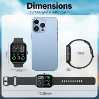 Смарт-годинник Faweio IDW19 водонепроникний IP68, Bluetooth 5.3, 1,8-дюймовий фітнес-трекер з монітором серцевого ритму і сну SpO2 (my-14069)