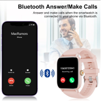 Розумний жіночий смарт годинник BEYCED 1,85" в рожевому алюмінієвому корпусі з рожевим спортивним ремінцем (my-12073)