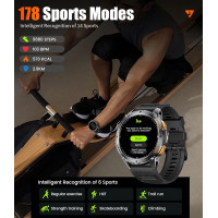 Чоловічий смарт-годинник LIGE DM4 з GPS світлодіодним ліхтариком 143-дюймовим HD AMOLED-дисплеєм з акумулятором 530 мА·год (my-17134)