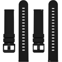 Силиконовый  тонкий ремешек для часов с функцией быстрого снятия BISONSTRAP, 22 мм, черный (my-15286)