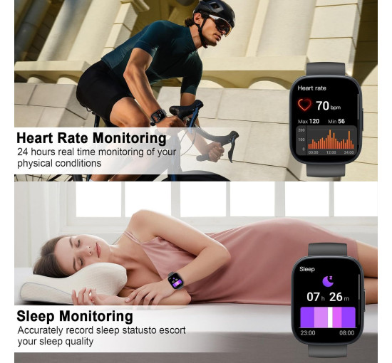 Смарт-часы Cillso T80 1.96-дюймовые для звонков 110 спортивных режимов Smart Watch (my-18053)