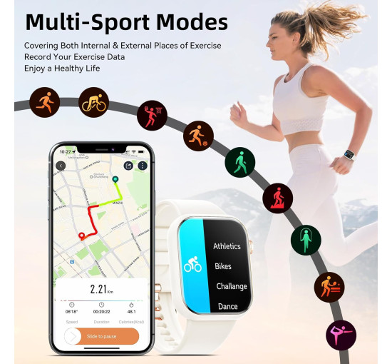 Умные часы Hwagol G28 на Android и iOS с 1.85 дюймовым фитнес-трекером (my-18052)
