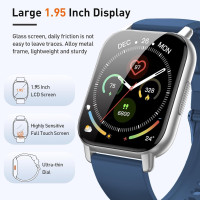 Розумний годинник Poounur T80 1,95-дюймовий з функцією Bluetooth-дзвінків та текстових повідомлень IP68 (my-18054)