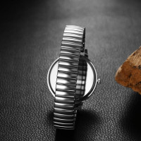 Годинник жіночий Silverora з еластичним великим циферблатом: прозорий, легко читаний, аналоговий наручний кварцовий годинник (my-15240)