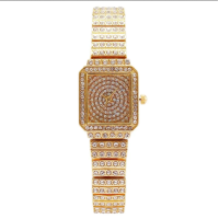 Розкішний годинник жіночий наручний кварцовий колір золотистий в камінні (my-15242)