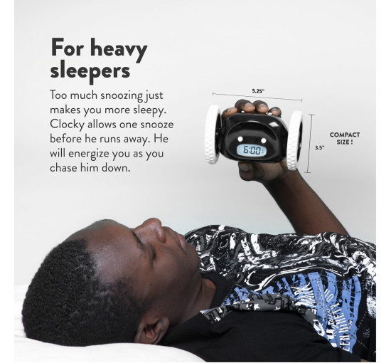 Убегающий будильник CLOCKY Loud для крепко спящих на колесах (my-4248)