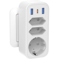 Адаптер с несколькими розетками 6 в 1 STGAROT Белый-20 Вт (my-17197)