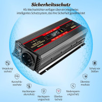Автомобильный инвертор Seamuing SU7 мощностью 1000 Вт с постоянным током 12 В в переменный ток 220 В, розеткой ЕС и портом USB (my-17236)