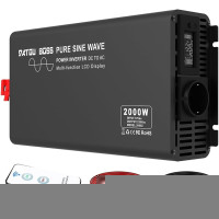 Инвертор DATOUBOSS 2000 Вт / 4000 Вт преобразователь напряжения чистой синусоиды 12 В в 220 В с 1 вилкой EU ЖК-дисплеем (my-17212)