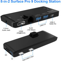 Док-станция Surface Pro 9 с локальной сетью 100 Мбит/с, 4K HDMI, 100 Вт USB-C (my-4291)