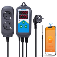 Термостат з функцією подвійного циклу сигналізації, дві розетки (тільки для нагрівання) Inkbird WiFi ITC-306TW чорний (my-15003)