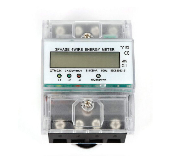 Цифровий лічильник XTM024 ЖК 3-фазний 4-провідний вимірювач енергії 230 В (my-4227)