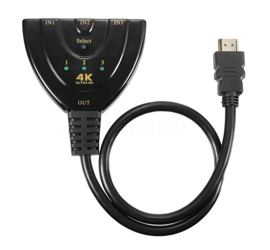 LipiWorld® 4K Ultra HD 3D 3-портовий HDMI-розгалужувач з автоматичним перемиканням 1080P HD-телевізор (my-4294)