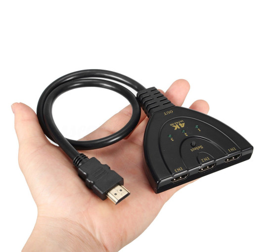 LipiWorld® 4K Ultra HD 3D 3-портовий HDMI-розгалужувач з автоматичним перемиканням 1080P HD-телевізор (my-4294)