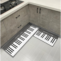 Коврик для кухни Hoimlm, упаковка из 2 кухонных дорожек 40x60 см + 40x120 см, современные, моющиеся, с геометрическим узором, нескользящий (my-12181) Коврик для кухни Hoimlm, упаковка из 2 кухонных дорожек 40x60 см + 40x120 см, современные, моющиеся, с геометрическим узором, нескользящий (my-12181)