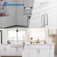Ручки для кухонных шкафов из матового никеля и нержавеющей стали Goldenwarm LSJ12BSS 140 мм серебристие 2 шт (my-15169)
