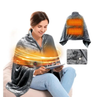 Електроковдра - плед із підігрівом 150x85 см, USB електроплед із застібкою, сірий (my-14055)