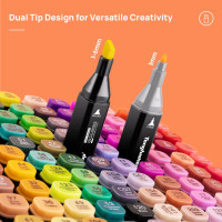 Перманентный маркер с двойным наконечником TongfuShop 204 цвета: спиртовой маркер ручки-маркеры для рисования (my-18001)