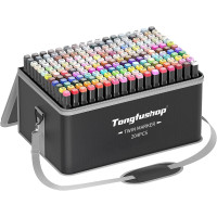 Перманентний маркер з подвійним наконечником TongfuShop 204 кольори: спиртовий маркер ручки-маркери для малювання (my-18001)