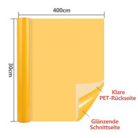 Перманентная виниловая самоклеящаяся пленка для плоттера 30 см x 400 см 4 м  NANAPLUMS P101-6, желтый (my-2089)
