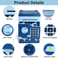 Электронная копилка с паролем Pup Go WF-3001, банкомат, сейф для денег для детей возраста 3+, синий (my-15137)