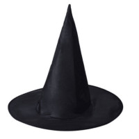 Капелюх відьми, ковпак чарівника, чорний однотонний (my-2086)