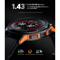 Захищений розумний (смарт) годинник Oukitel BT10 1.43", AMOLED, IP68, 410 mAh, orange (my-3006)