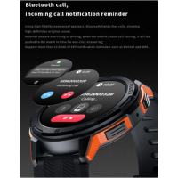 Захищений розумний (смарт) годинник Oukitel BT10 1.43", AMOLED, IP68, 410 mAh, orange (my-3006)