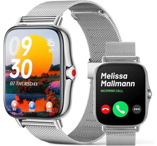 Розумний годинник FMK I18 silver з 1,69-дюймовим сенсорним екраном, IP67, сумісним з Android IOS (my-1055)