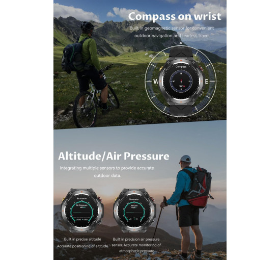 Смарт-годинник для чоловіків водонепроникні сумісний з Android та iOS Findtime FLD93SHSMBK чорний (my-17141)