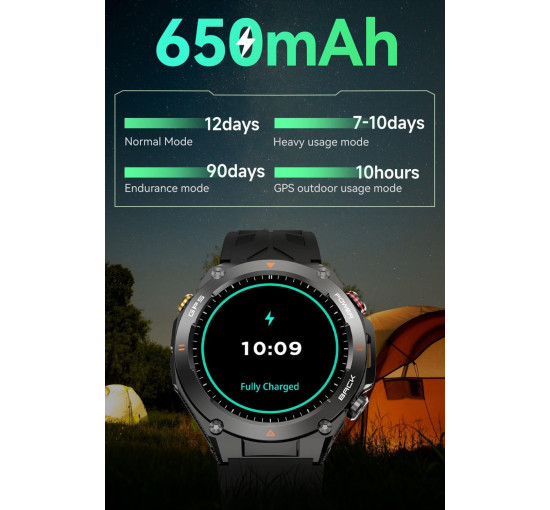Смарт-годинник для чоловіків водонепроникні сумісний з Android та iOS Findtime FLD93SHSMBK чорний (my-17141)