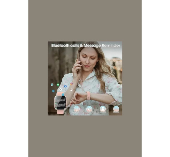 Смарт-часы для женщин Cillso T80 1.95-дюймовые для звонков, 110 спортивных режимов IP68 Smart Watch (my-17111)