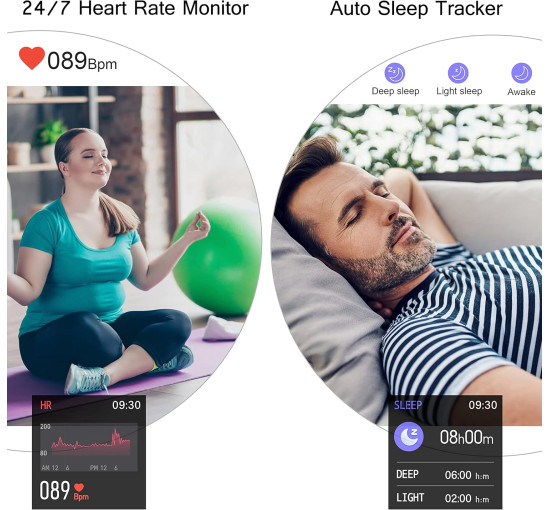 Розумний годинник Popglory P22 14-дюймовий сумісний з Android iOS чорний (my-17105)