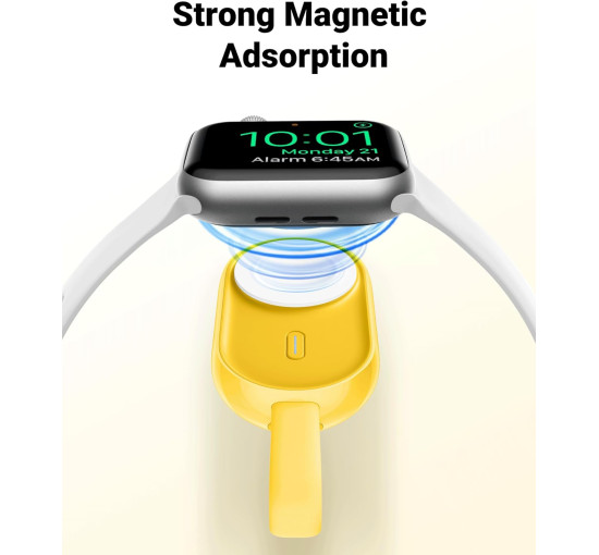Бездротовий портативний зарядний пристрій Apple Watch VEGER V0102 жовтий (my-17092)
