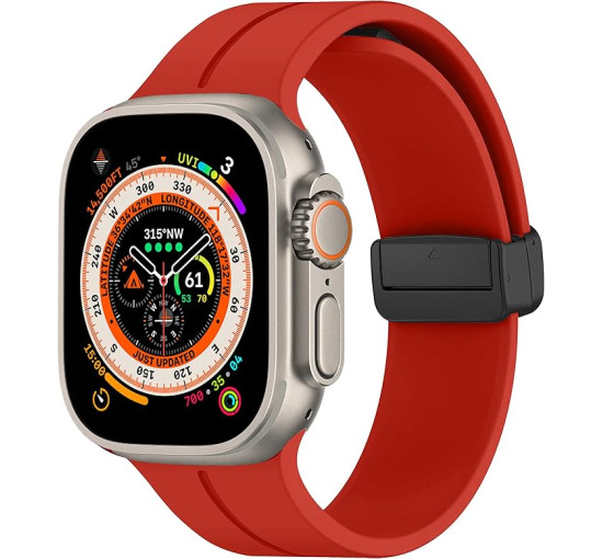 Магнітний ремінець для Apple Watch Ultra Band 38 мм 40 мм 41 мм червоний (my-12136)