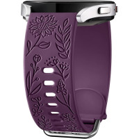 Ремешок Mastten Sunflowers с гравировкой для Samsung Galaxy Watch 20 мм фиолетовый (my-12138)