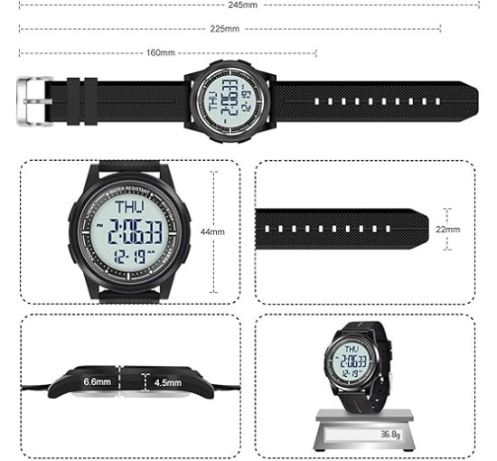 Цифровий водонепроникний годинник Beeasy AW02 чорний (my-17101)